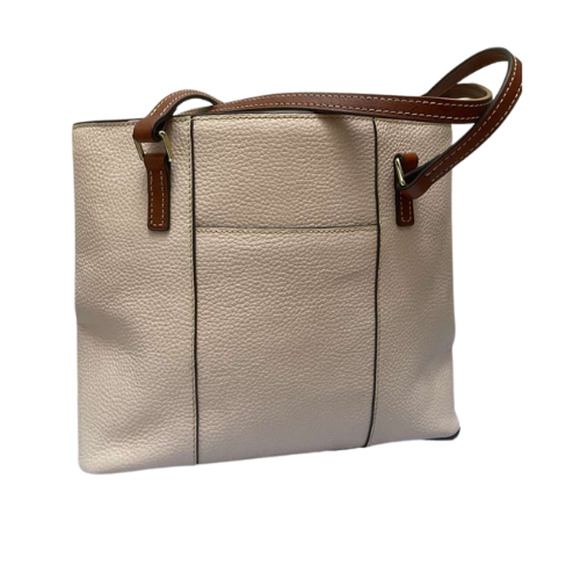 Dooney & Bourke Blush Pink Pebble Leather Tote Shoulder Bag Purse Tan Handles - Picture 7 of 12